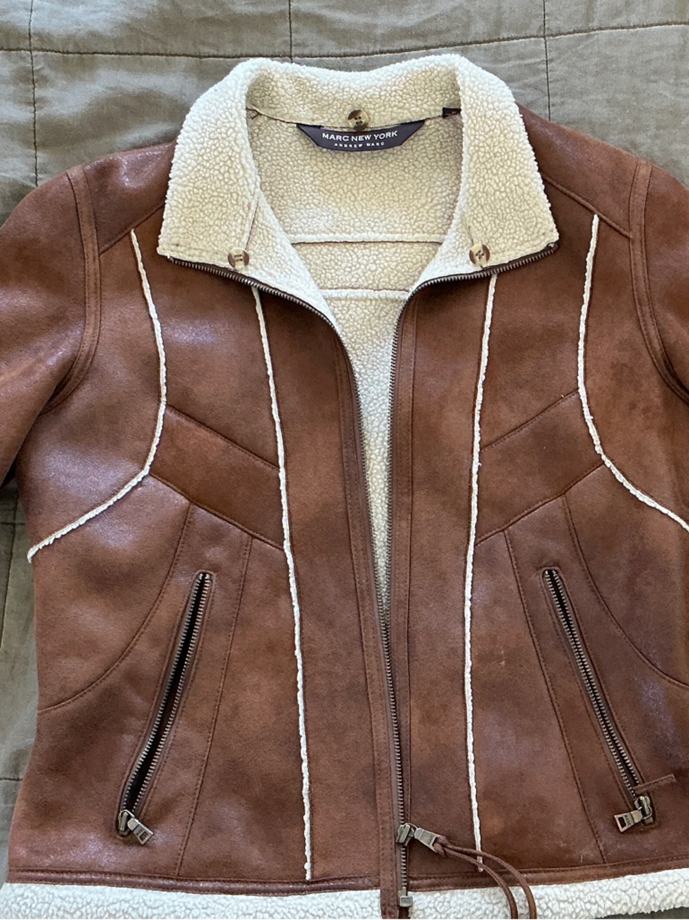 Marc New York Brown Suede Shearling lined Jacket
